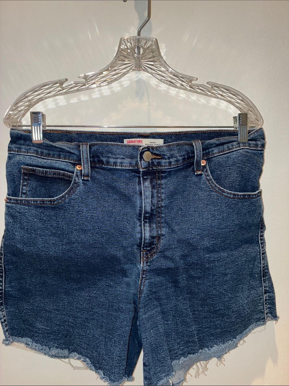 Signature by Levi Strauss Women’s Dark Blue Denim Jean Shorts- Size 12
